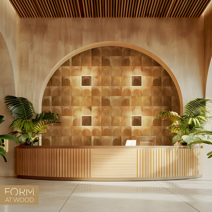 Arch: 3D Wood Panel with Arch Profile from Solid Wood Render Showcase 3