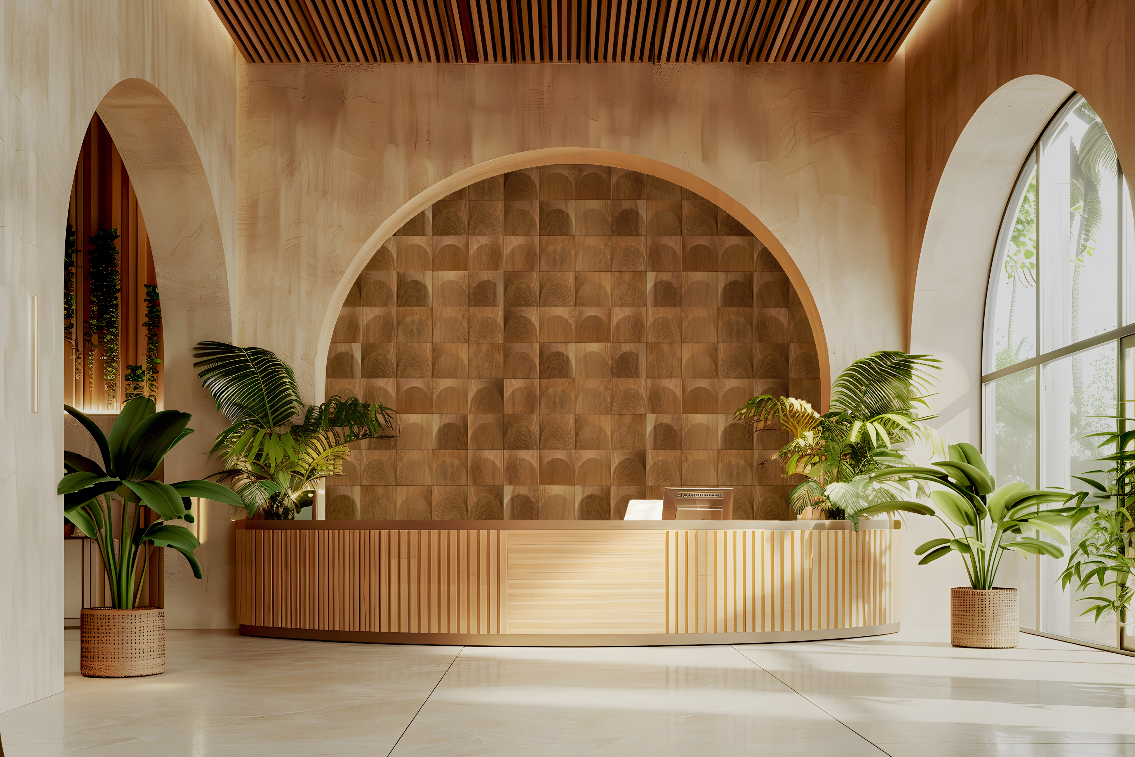Arch: 3D Wood Panel with Arch Profile from Solid Wood Render Showcase 4