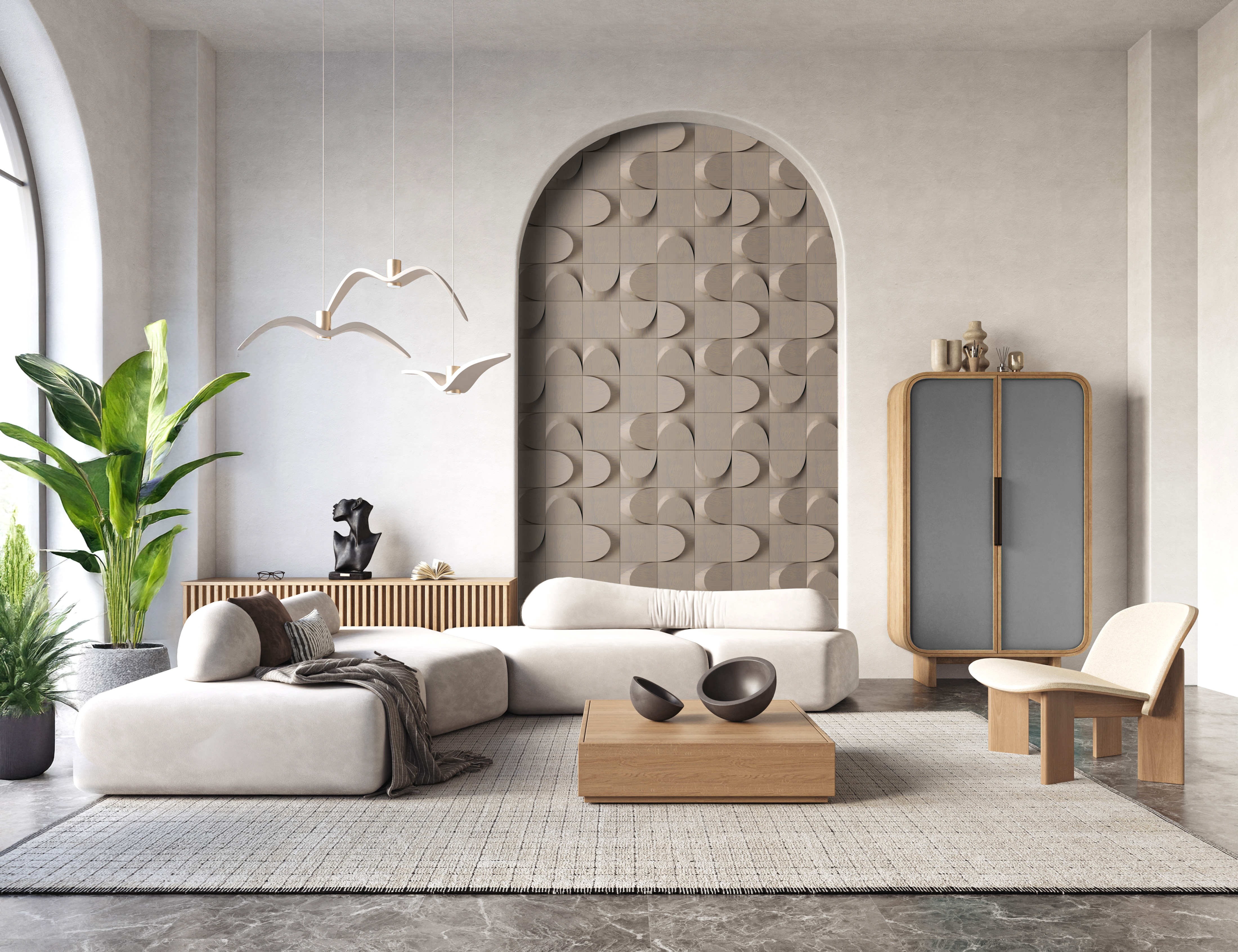 Arch: 3D Wood Panel with Arch Profile from Solid Wood Render Showcase 6