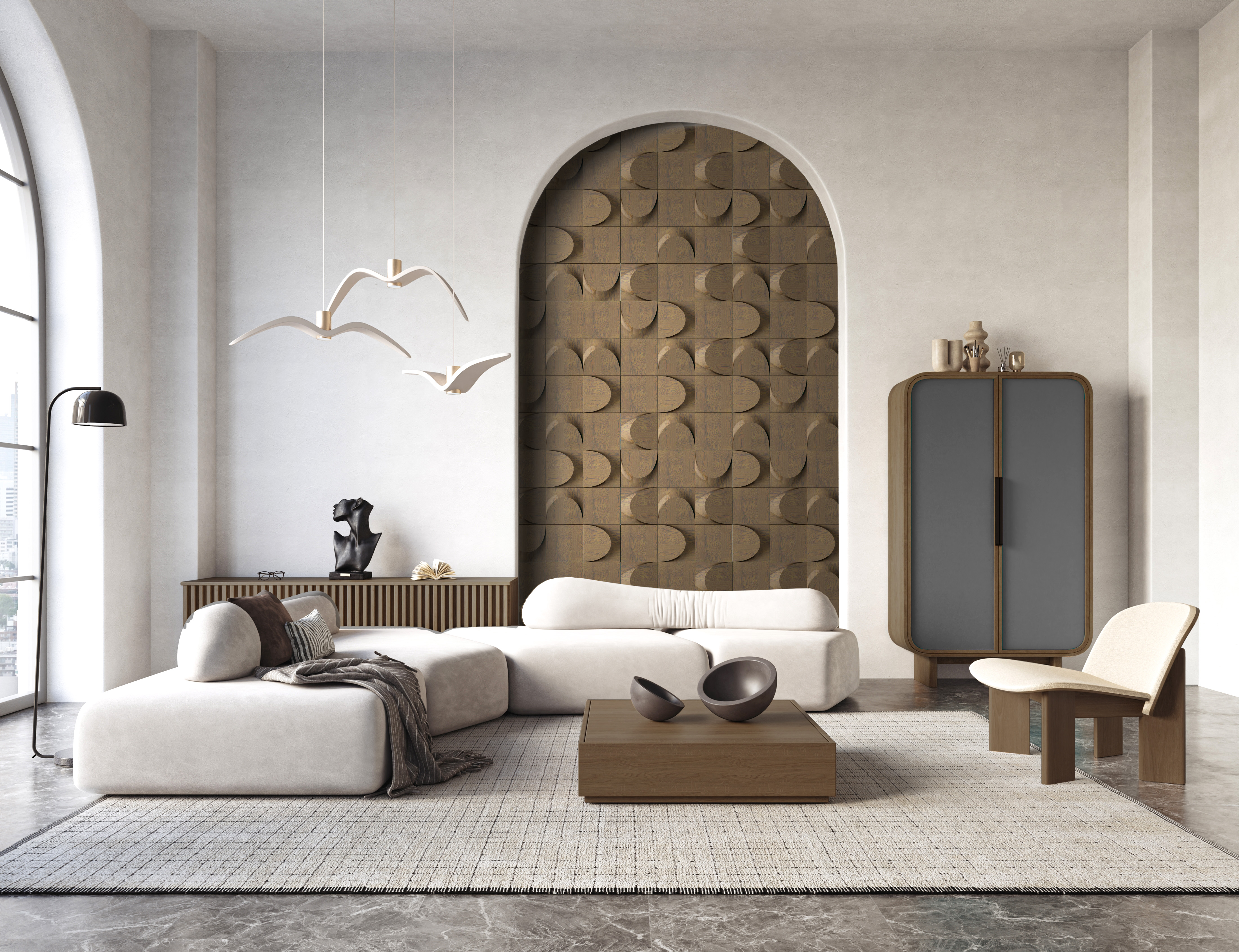 Arch: 3D Wood Panel with Arch Profile from Solid Wood Render Showcase 7