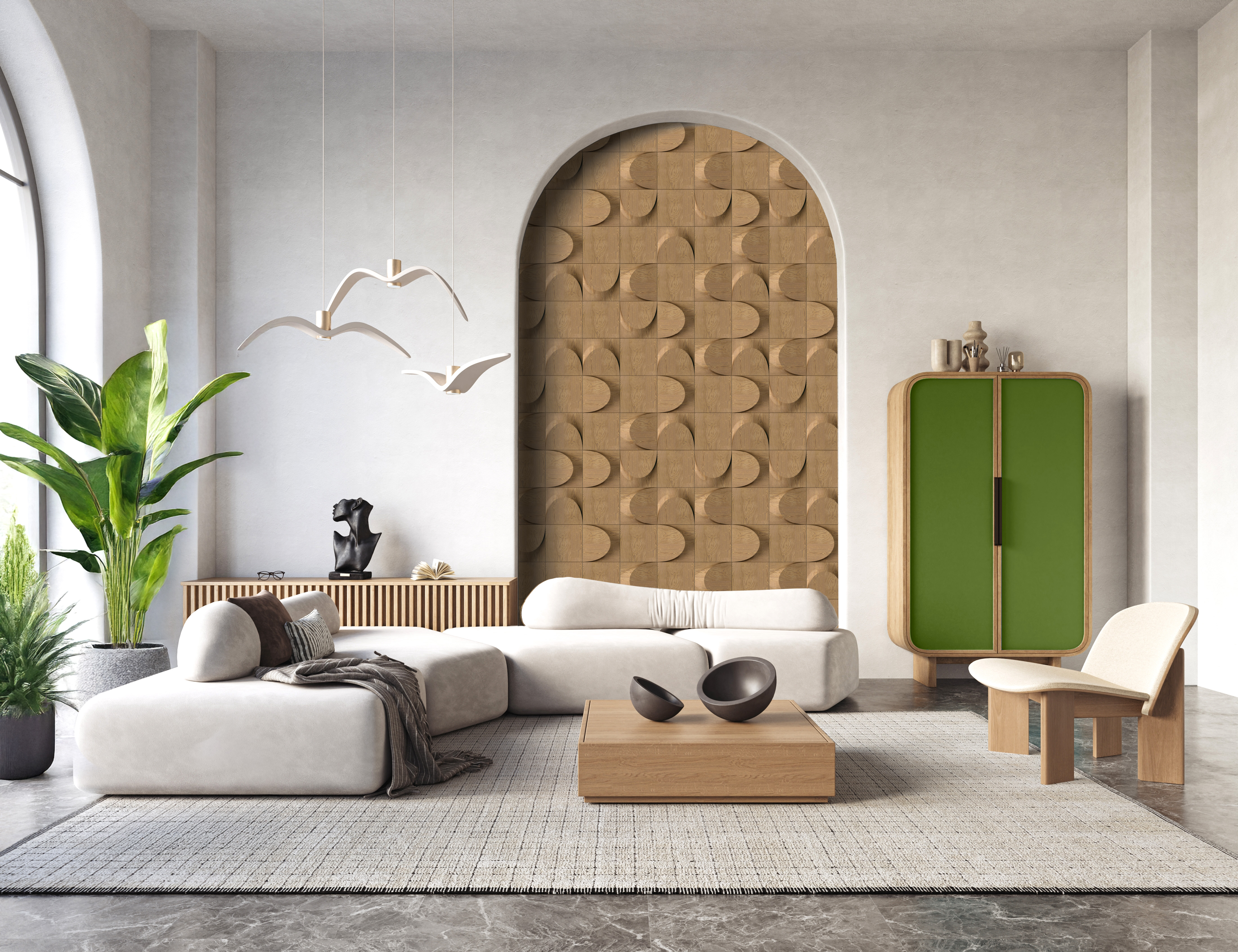 Arch: 3D Wood Panel with Arch Profile from Solid Wood Render Showcase 8