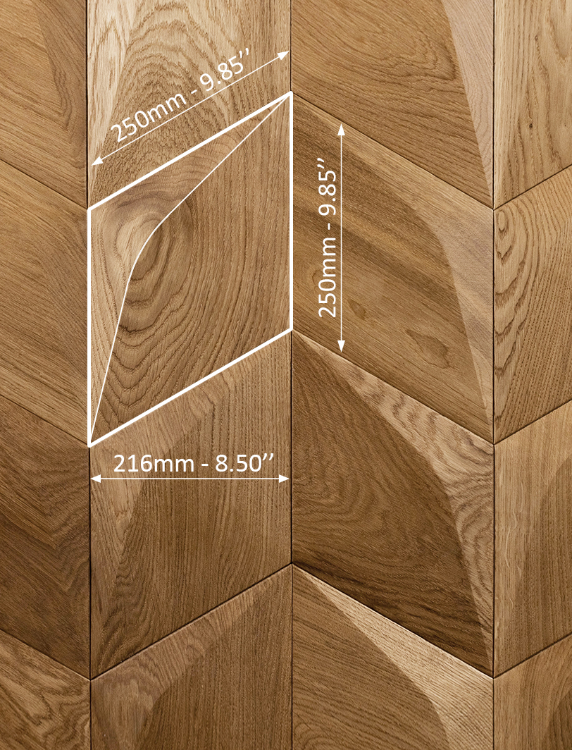 Caro Minus: Concave 3D Wood Panel from Solid Wood dimension sheets
