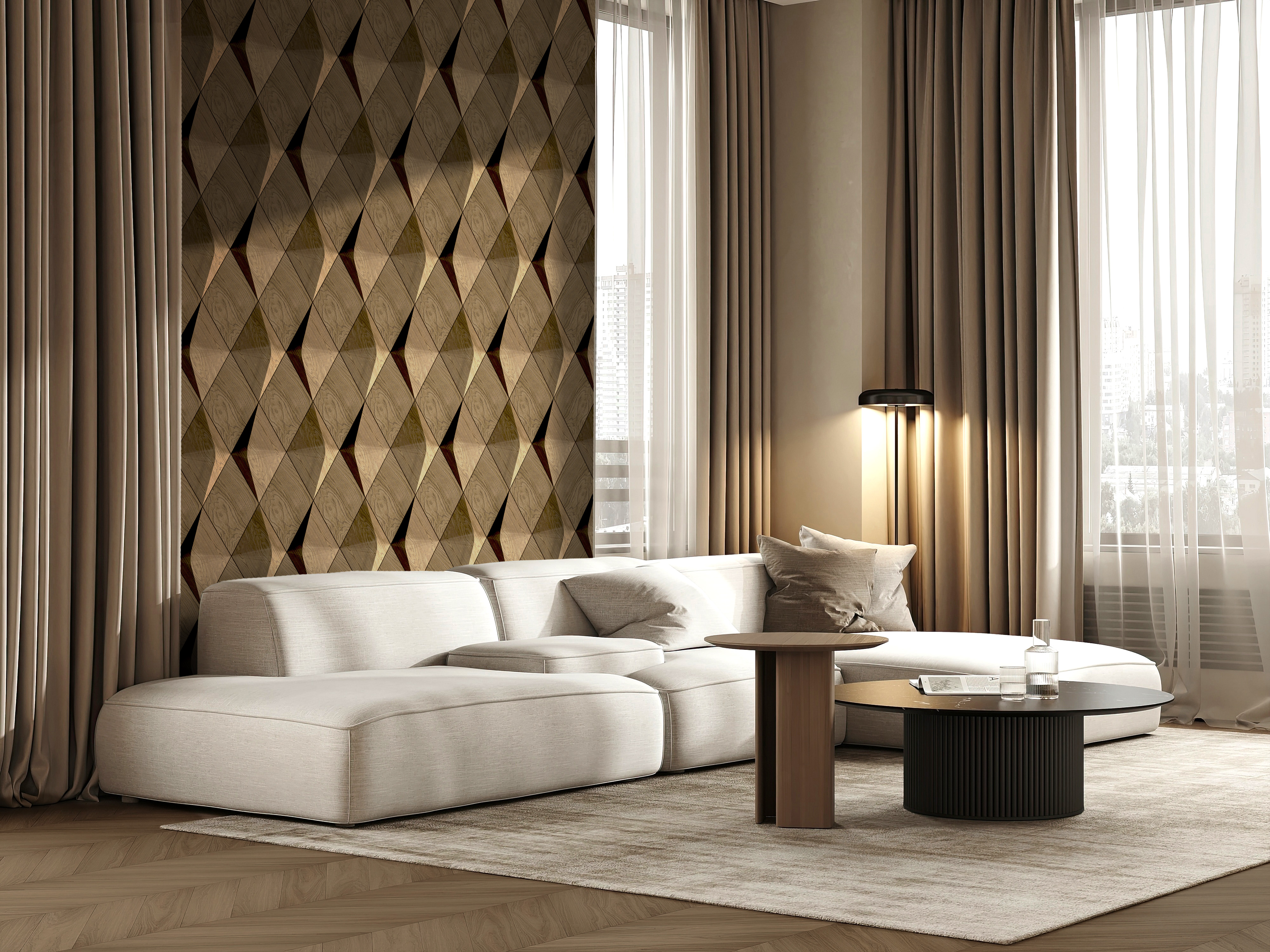 Caro Minus: Concave 3D Wood Panel from Solid Wood Render Showcase 6