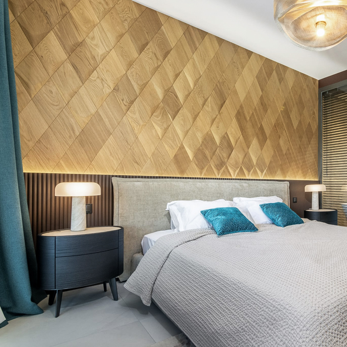Caro Plus: Konvexes 3D-Holzpaneel aus Massivholz Architectural Setup 3
