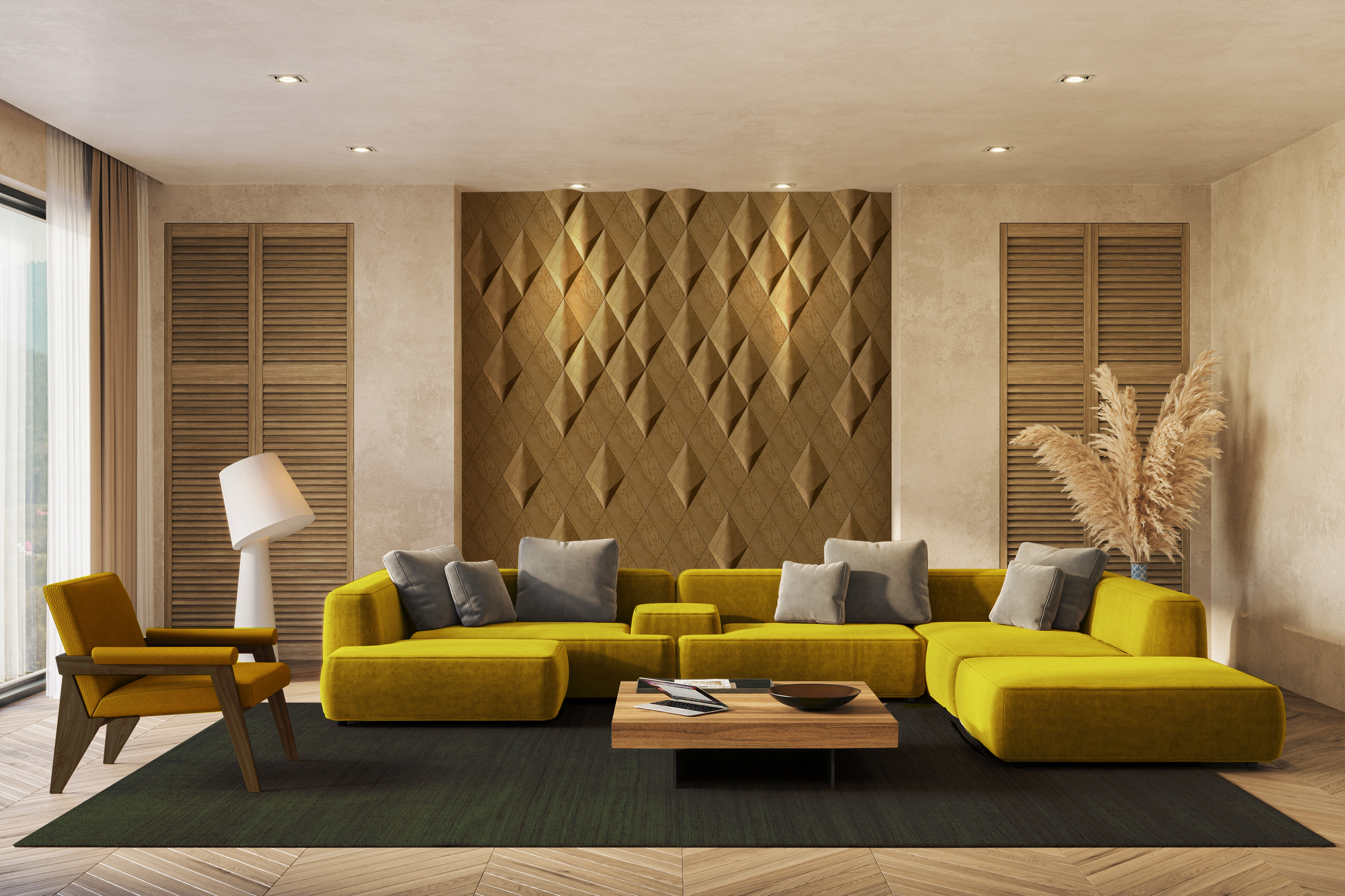 Caro Plus: Konvexes 3D-Holzpaneel aus Massivholz Render Showcase 4