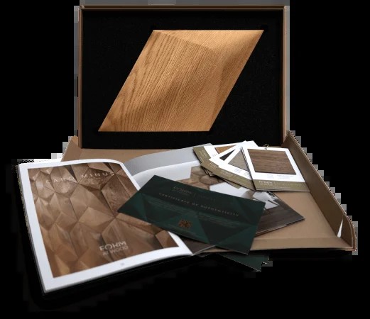 Caro Plus: Konvexes 3D-Holzpaneel aus Massivholz Sample Box Atelier Showcase