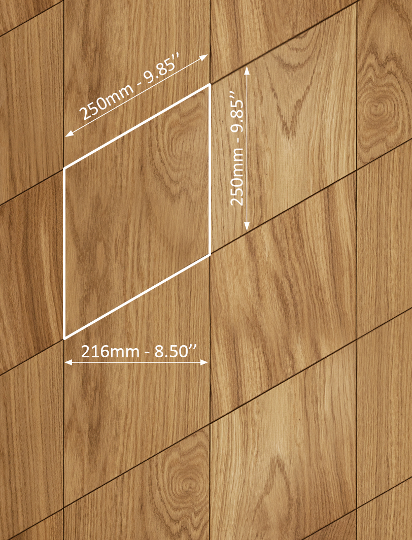 Caro: Flaches Rauten-Wandpaneel aus Massivholz dimension sheets