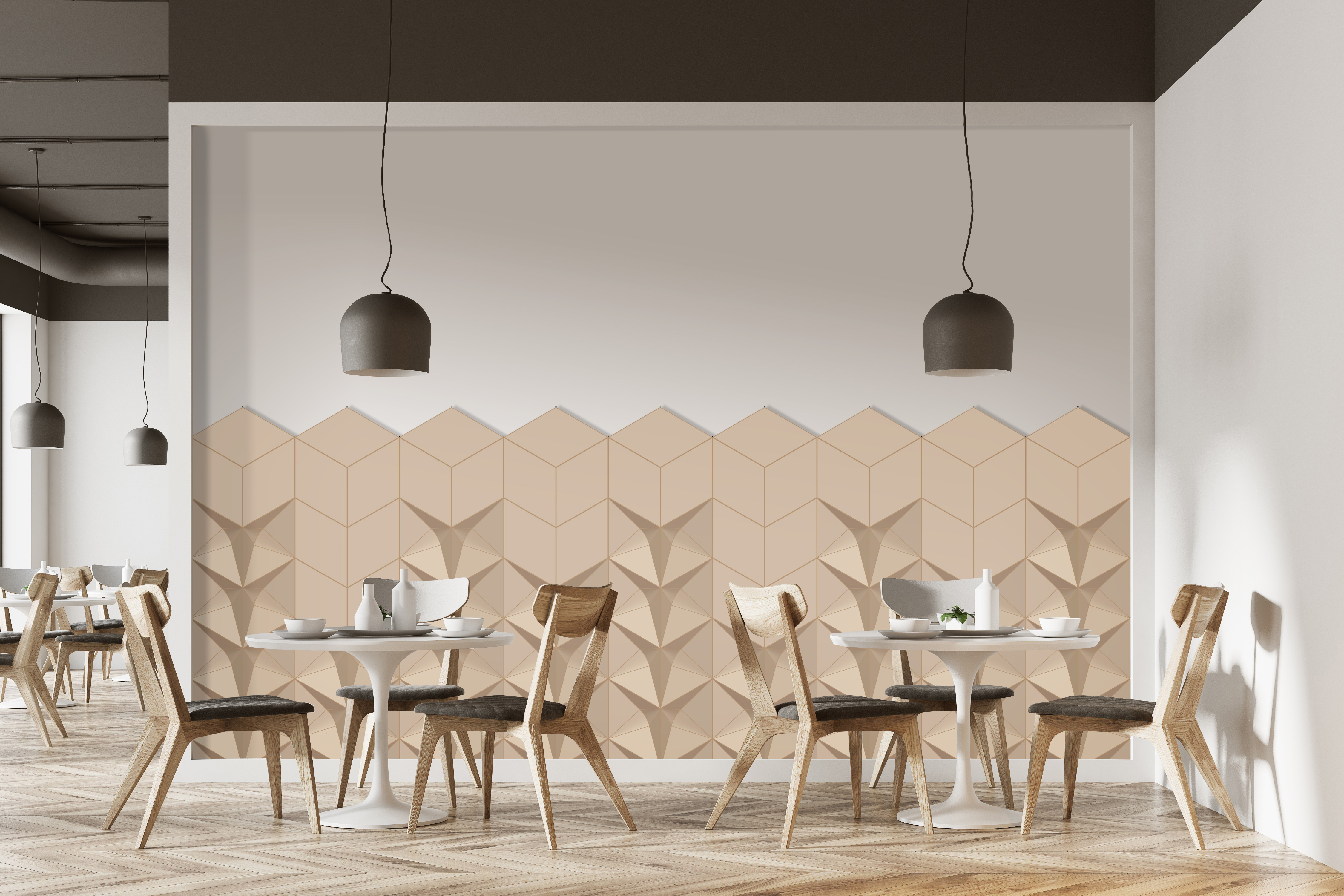 Caro: Flaches Rauten-Wandpaneel aus Massivholz Render Showcase 1