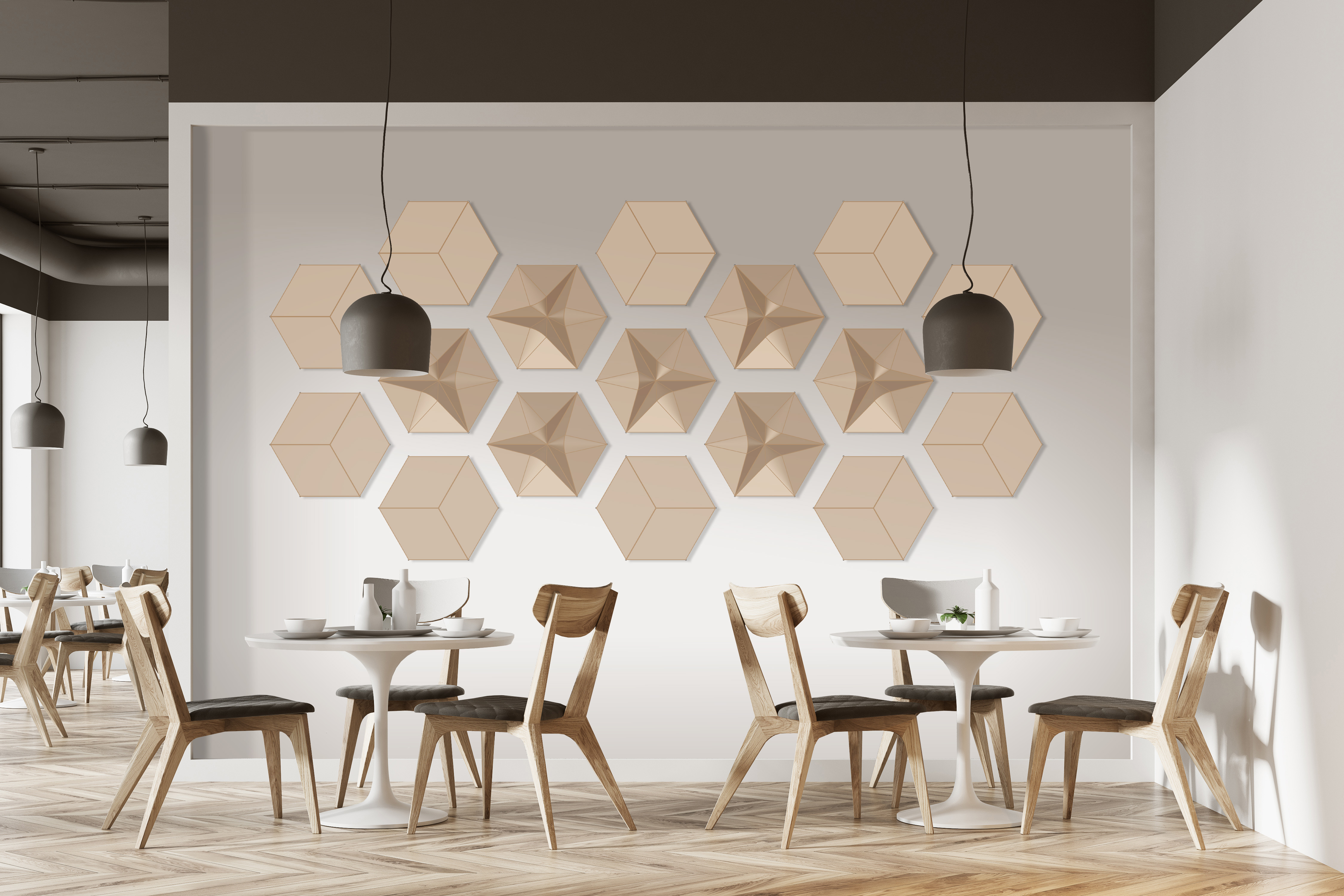 Caro: Flaches Rauten-Wandpaneel aus Massivholz Render Showcase 2