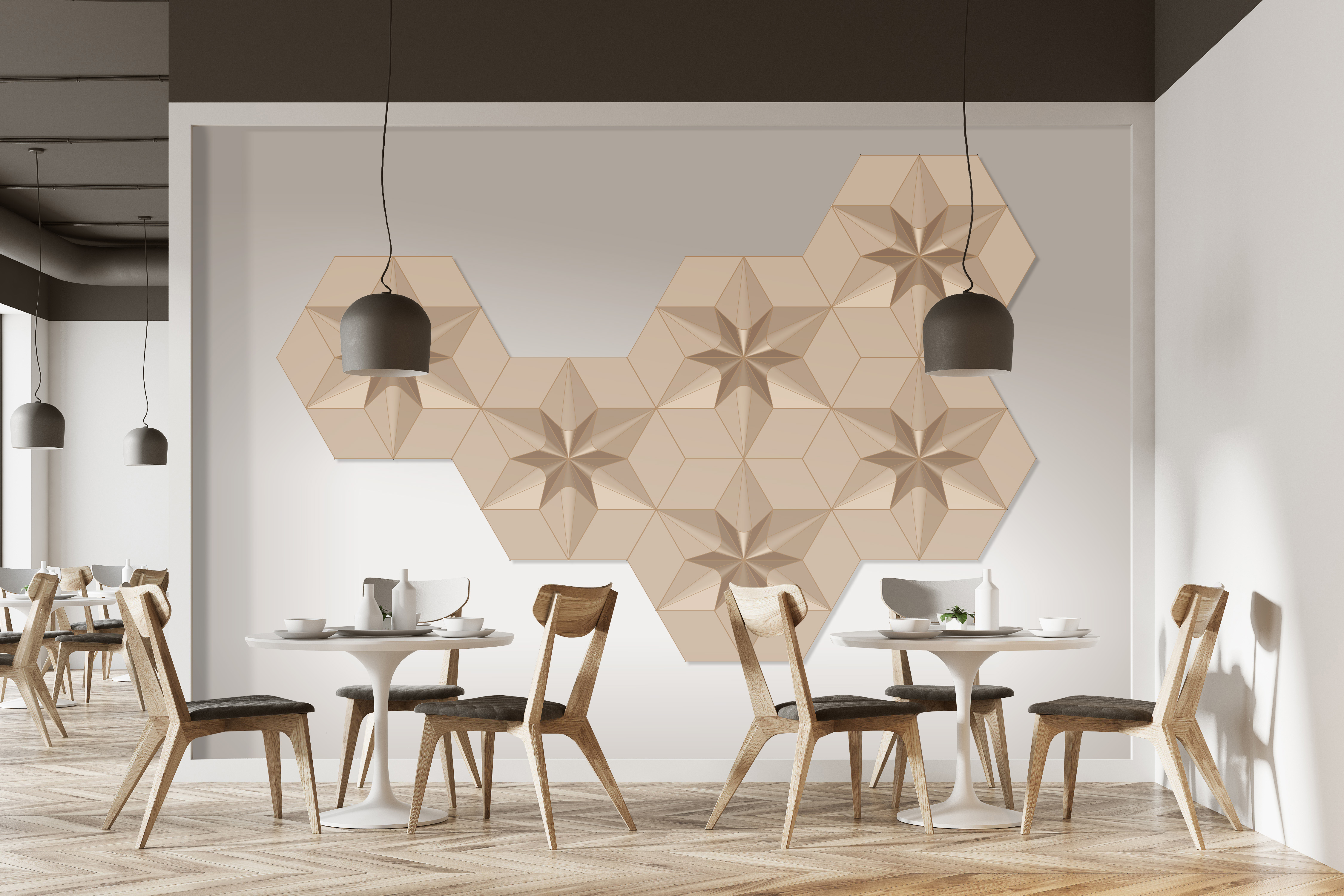 Caro: Flaches Rauten-Wandpaneel aus Massivholz Render Showcase 3