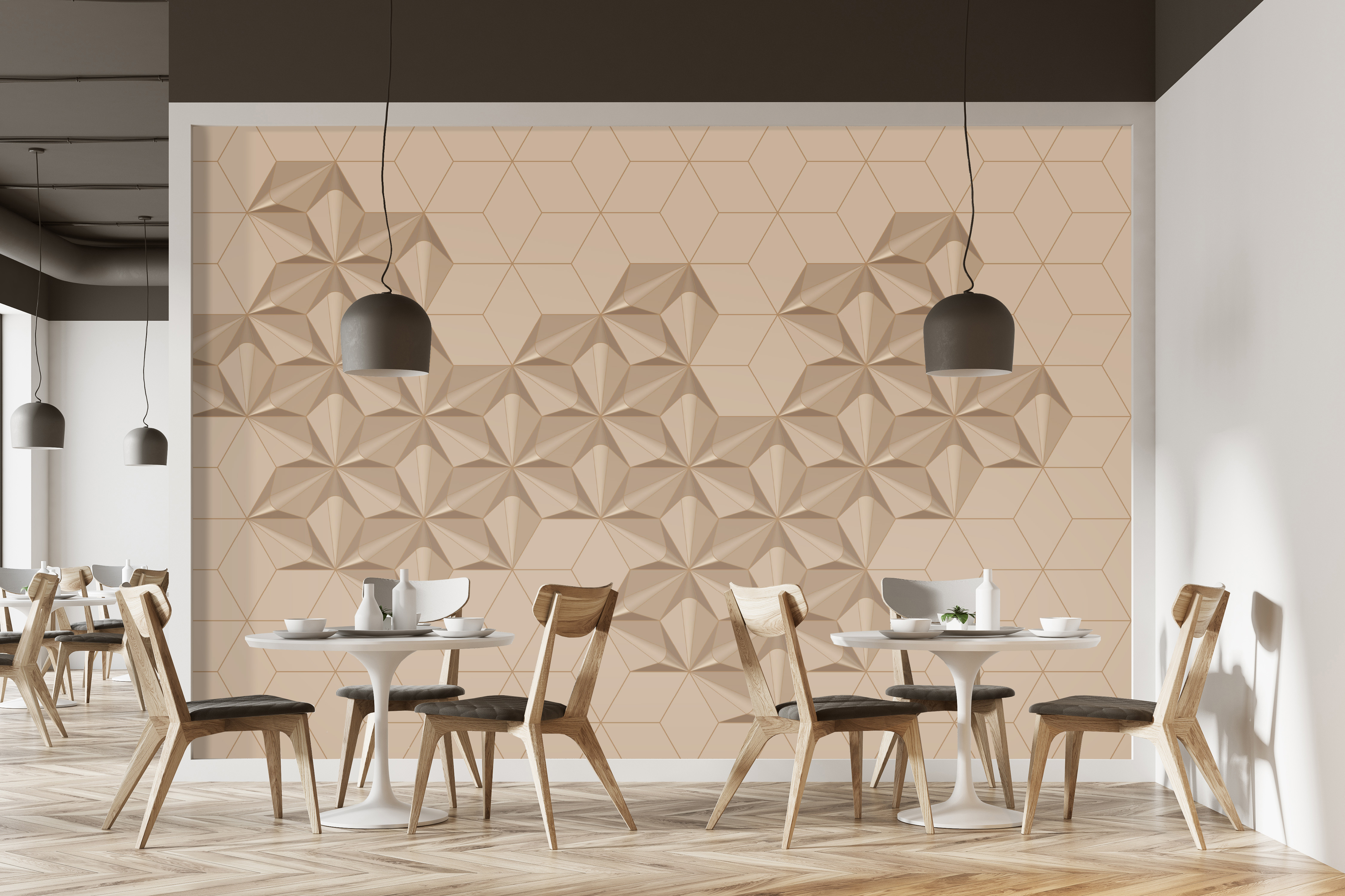 Caro: Flaches Rauten-Wandpaneel aus Massivholz Render Showcase 4