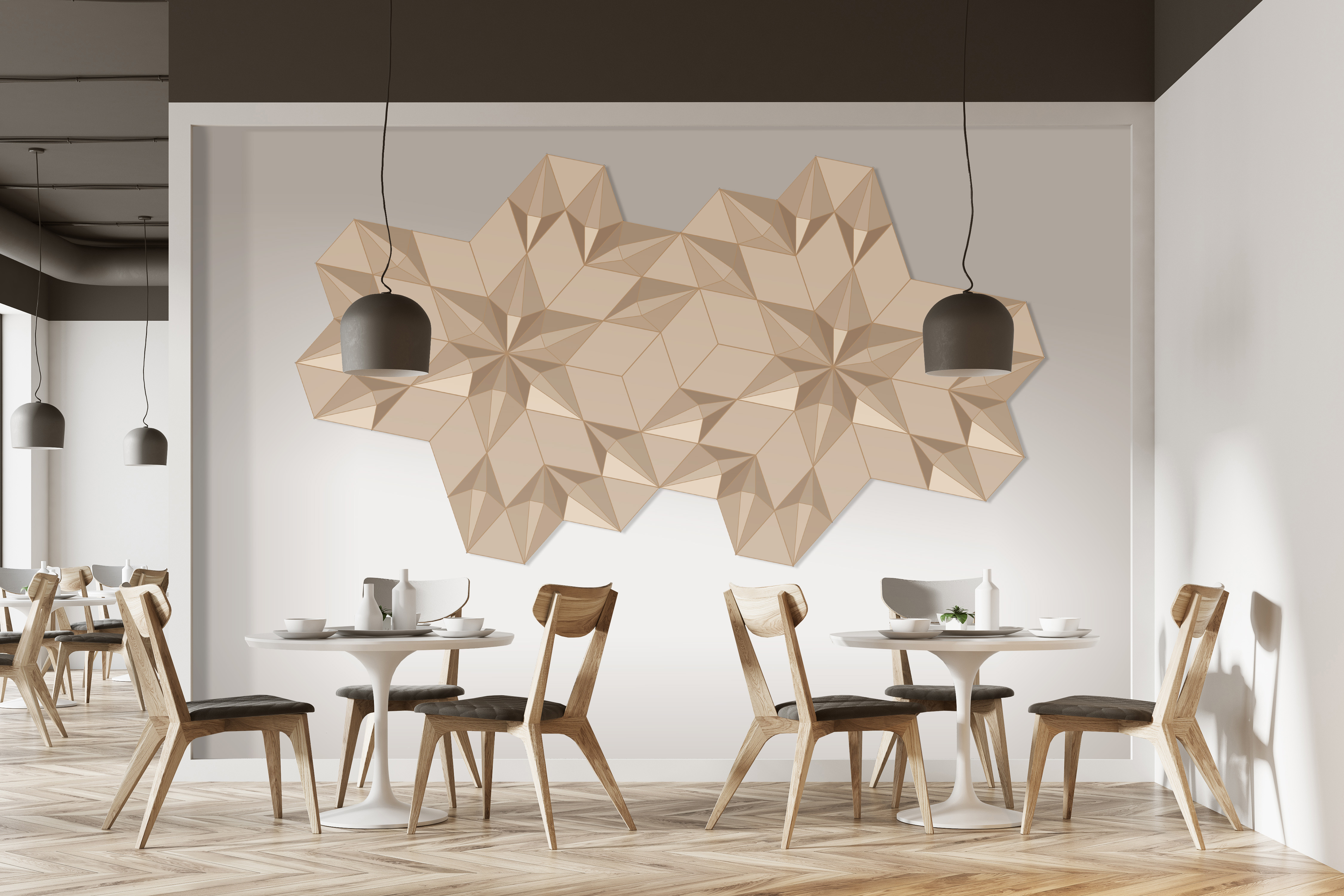 Caro: Flaches Rauten-Wandpaneel aus Massivholz Render Showcase 5