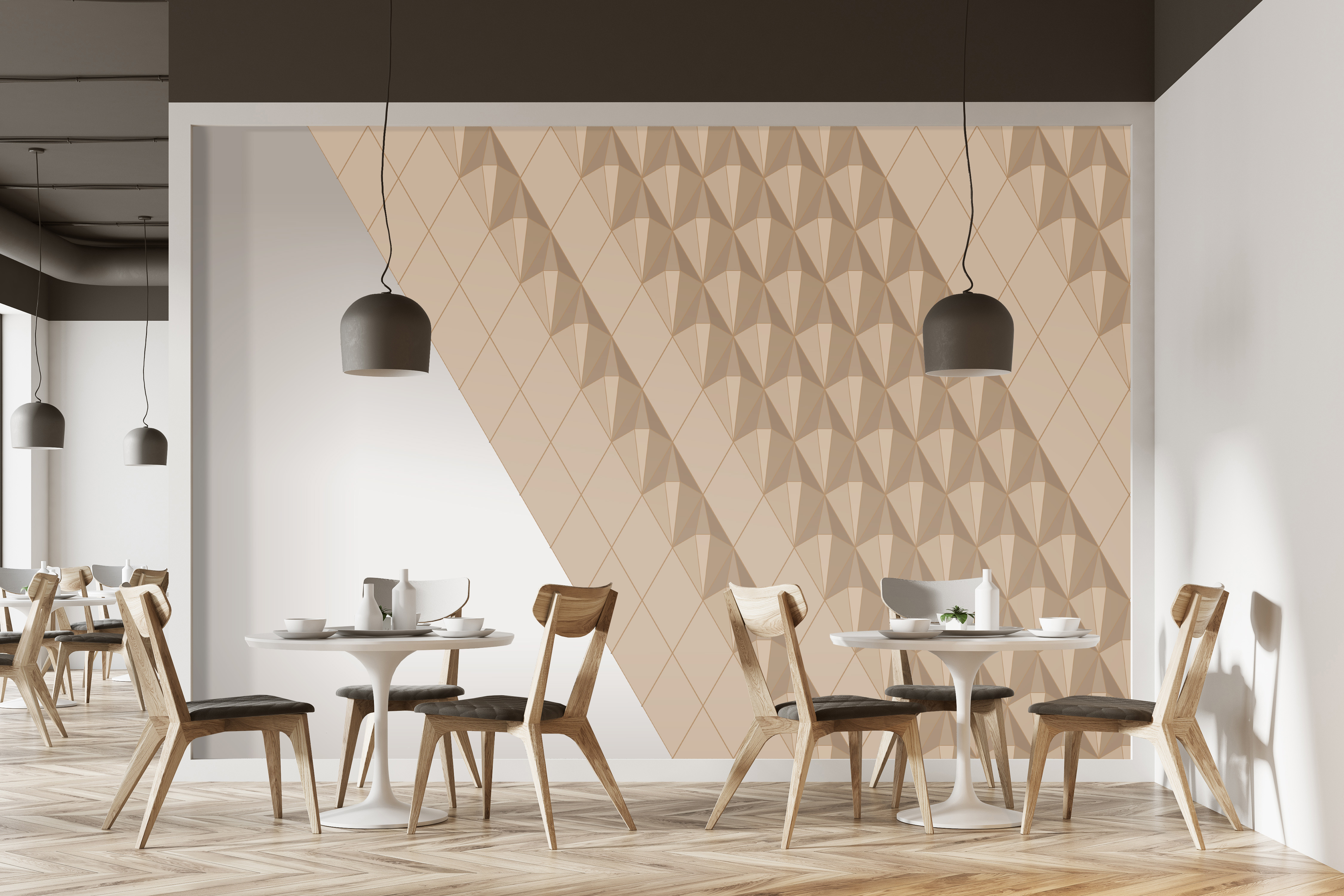 Caro: Flaches Rauten-Wandpaneel aus Massivholz Render Showcase 7