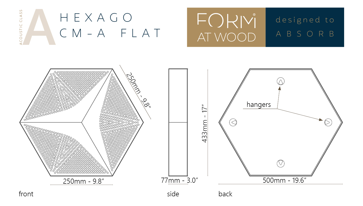 Hexago CM-A Flat: Flache Akustikpaneele & 2D Wandgestaltung mit geringer Bautiefe dimension sheets