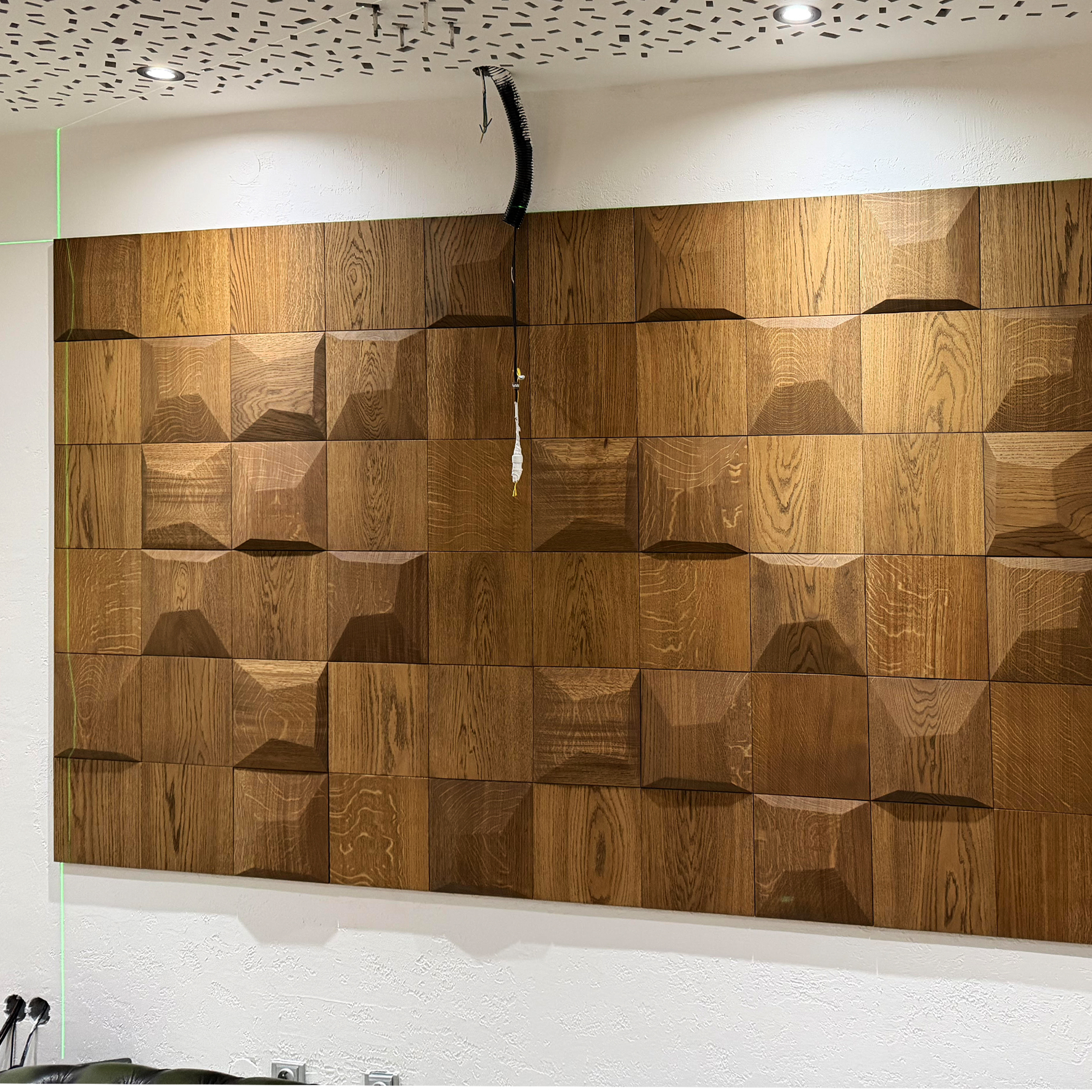 Pillow: Konvex gewölbtes 3D-Holzpaneel aus Massivholz Architectural Rendering