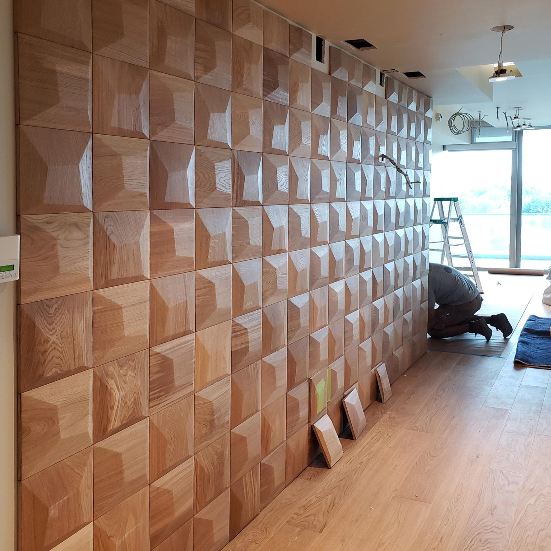Pillow: Konvex gewölbtes 3D-Holzpaneel aus Massivholz Architectural Setup 2