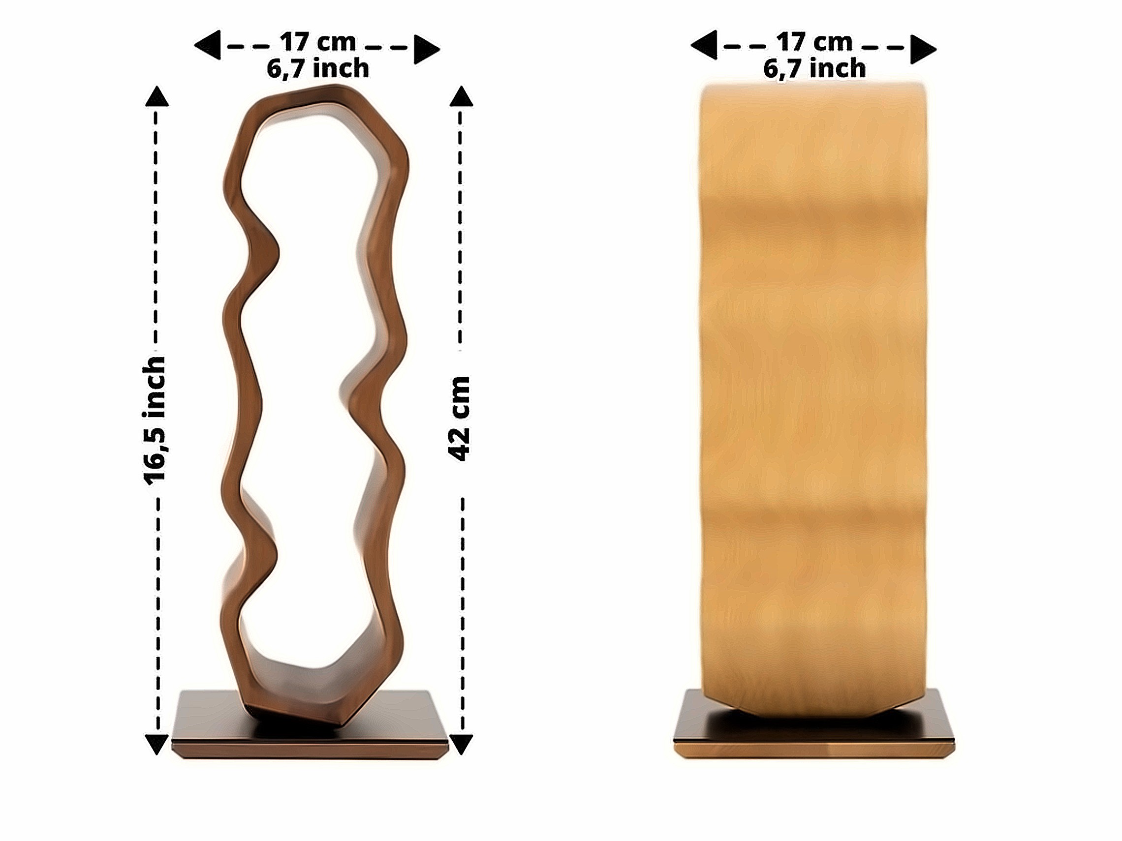 Awry: Asymmetrisches Massivholz-Weinregal auf Stahl-Basis Dimensions Showcase